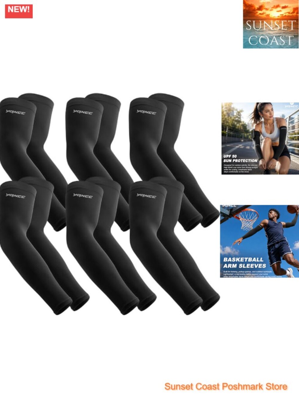 UV Sun Protection Arm Sleeves 6 Pack Sports Compression